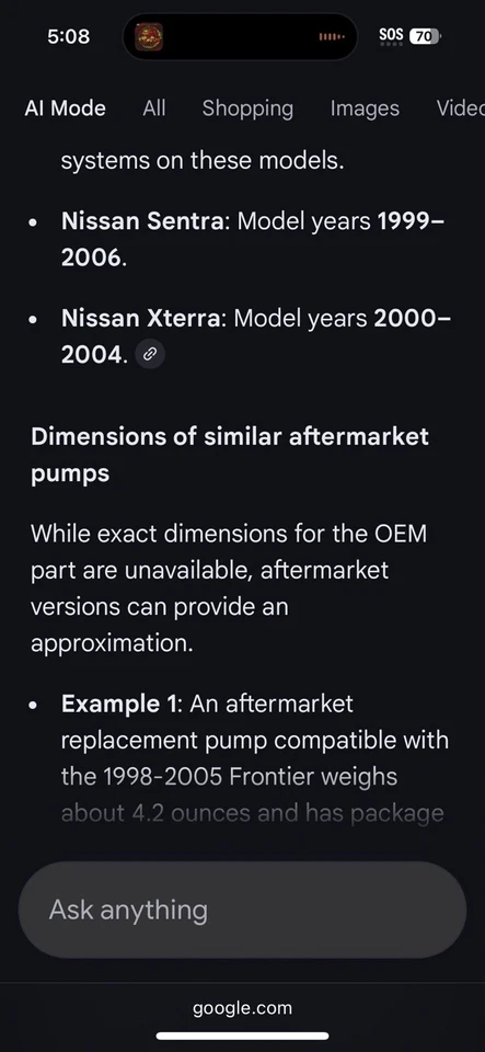 OEM Nissan 2743089950 Windshield Washer Pump Fits Altima 1993-2003 Maxima 95-01 - Image 4 of 4