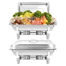Chafing Dish Buffet Set Stainless Steel Complete Chafer Warmer Set 2 Pack 8Qt