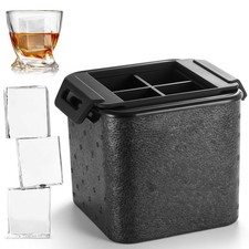 Clear Square Ice Cube Maker Mold for Whiskey Bourbon, Whiskey Gifts for Men, ...
