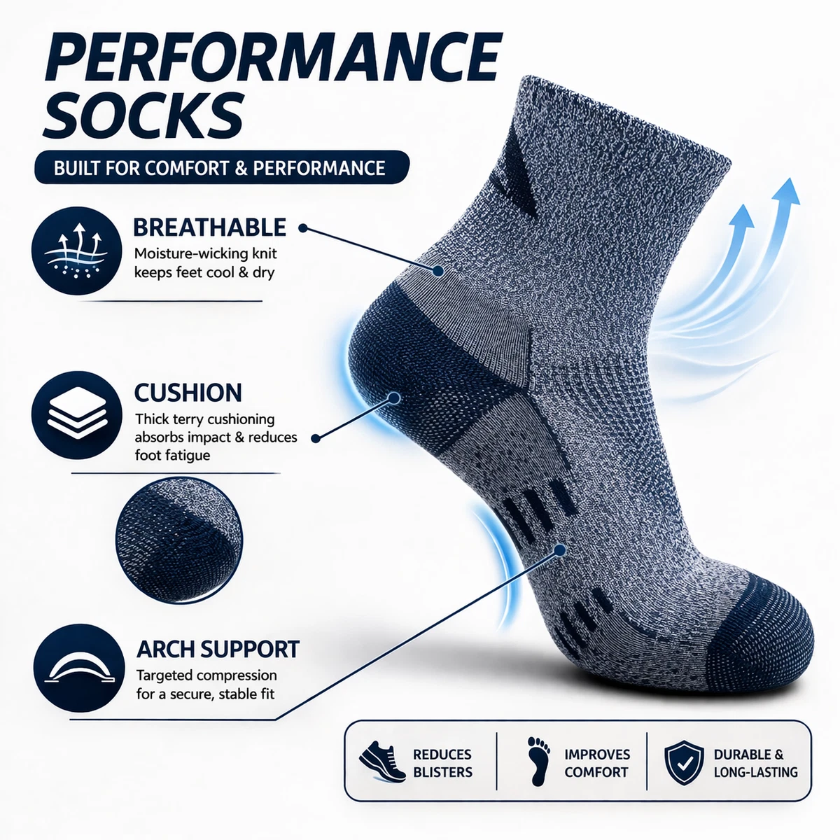3 Pairs Ankle Socks Mens Womens Cushioned Breathable Running Gym AUS LOCAL STOCK