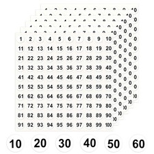 Number Stickers 1-100, 2500 PCS Vinyl Consecutive Self-Adhesive Small Round L...