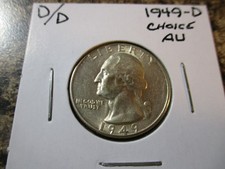 1949-D WASHINGTON QUARTER RPM D OVER D CHOICE AU    BBX