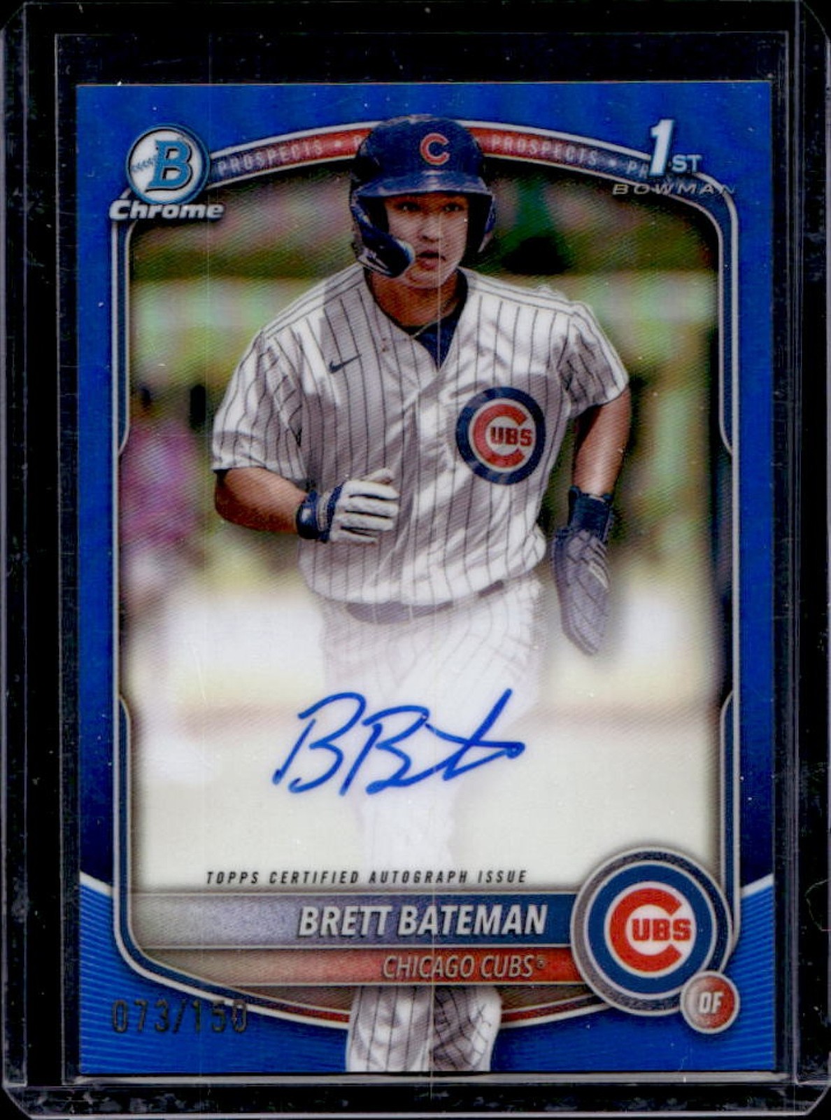 2025 Bowman Chrome Brett Bateman Auto Blue Refractor 1st #73/150 Cubs