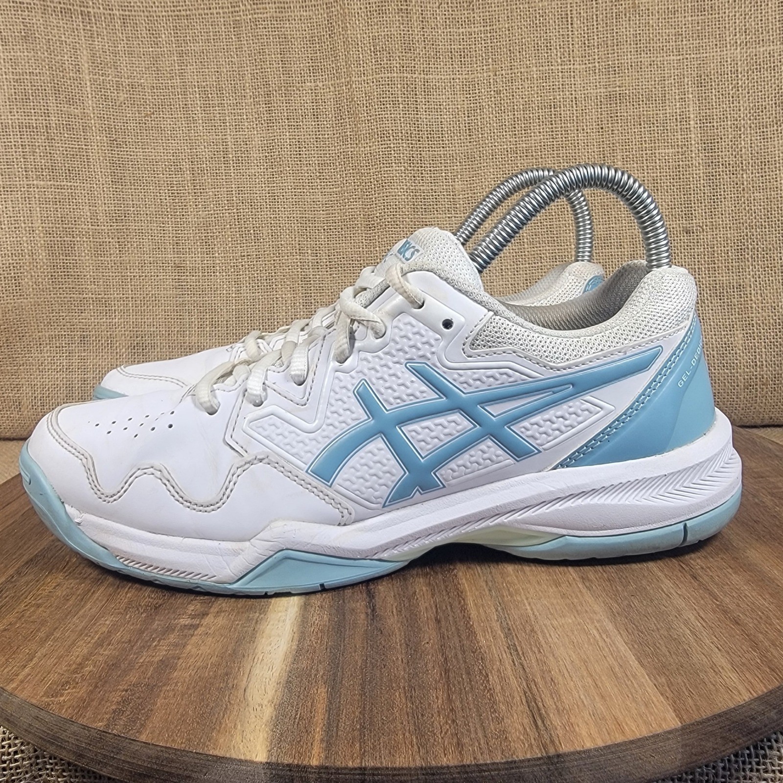 ASICS Gel Dedicate 7 Tennis Shoes White Blue Court Sneakers Women's Size 7 thumbnail 3