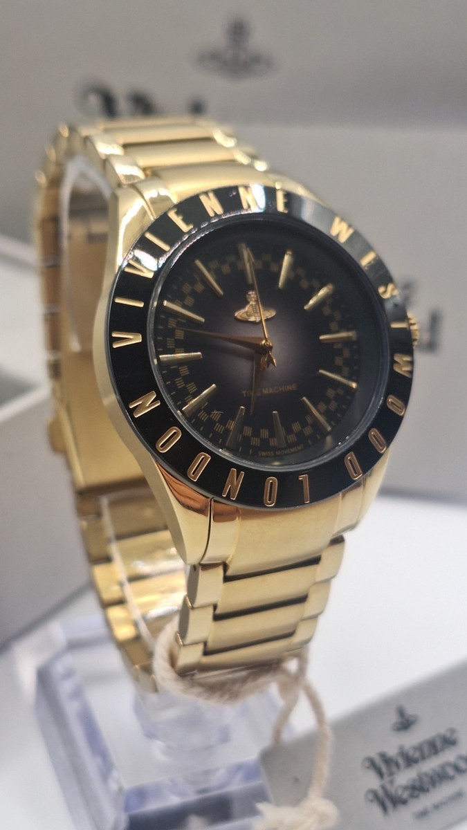 Vivienne Westwood Westminster II Womens Gold Watch With Black Dial