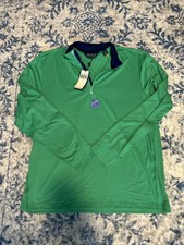 NWT 98.50 Polo Golf Ralph Lauren Solid Green 1/4 Zip Pullover Men  s Size L