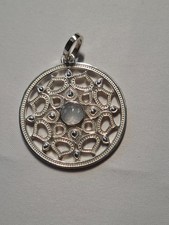 7 Silber 925 Thomas Sabo großer Anhänger Mandala mit hellgrauen Stein