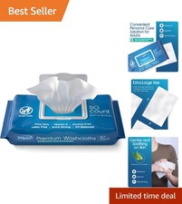Convenient 50 Pack Adult Wet Wipes   Large Hypoallergenic Cleansing for Seniors