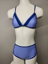 Nwt Cupshe Two Piece Swimsuit Size Small Color Block With Stitching