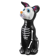 TOYANDONA Day of The Dead Dog and Cat Figurine, Halloween Statue Sugar Skulls...