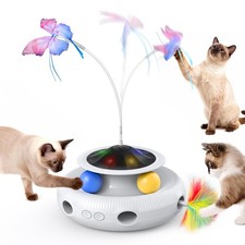 Interactive Cat , 4 in 1 Automatic Interactive Kitten Toys for Indoor Cats Re...