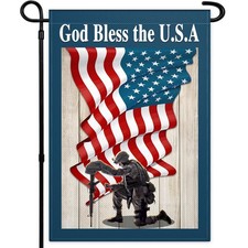 Memorial Day Garden Flag 12x18 Inch Double Sided God Bless America 4th of July I