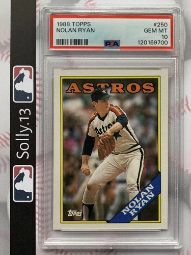 PSA GEM MT 10 💎 1988 TOPPS #250 NOLAN RYAN dead center HOF low pop FRESH SLAB