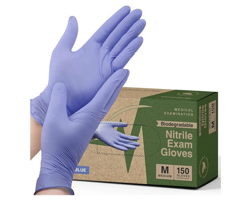 Biodegradable Disposable Medical Gloves Medium - 150 Count - Violet Blue Nitrile