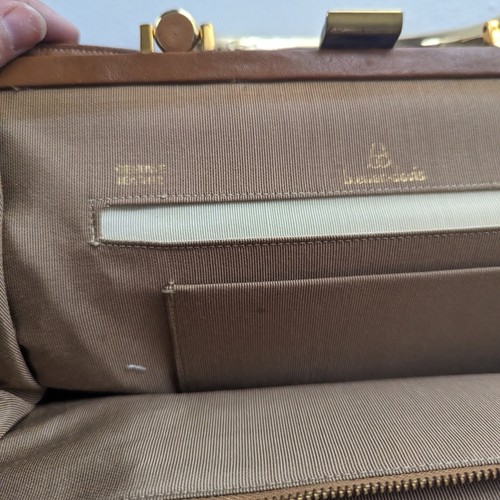 Vintage Bienen Davis Clutch Leder Camel mit mehreren Taschen - Bild 3 von 9