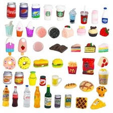 50 Pcs Miniature Food Drink Bottles Soda Pop Cans Pretend Play Kitchen Game