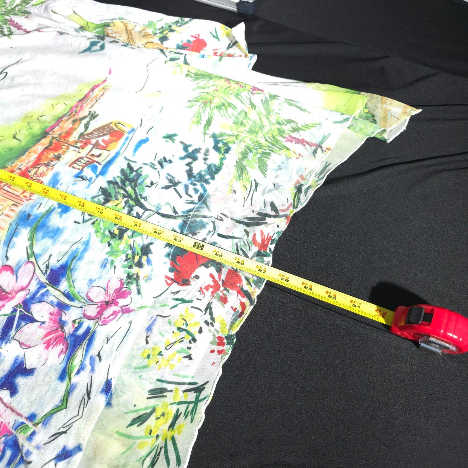 Jess & Jane Monte Carlo Floral Print Long Sleeve Tunic Top Womens Sz XL USA