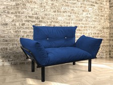 Mid-Century Blue Loveseat - 49"W