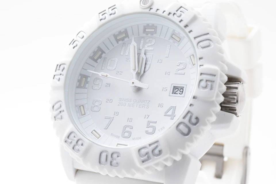 [COMO NUEVO en Caja] Luminox Reloj Hombre Buceo Blanco Silicona 3057.WO 3050 3950 Japón Foto 4 de 4