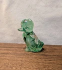 Vintage Fenton Green Iridescent Glass Duck Figure Hand Painted Kendall Orig Box