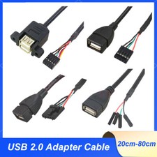 USB-A 2.0 Female to 5/9 Pin Female USB Header PCB Motherboard Cable 30cm 50cm