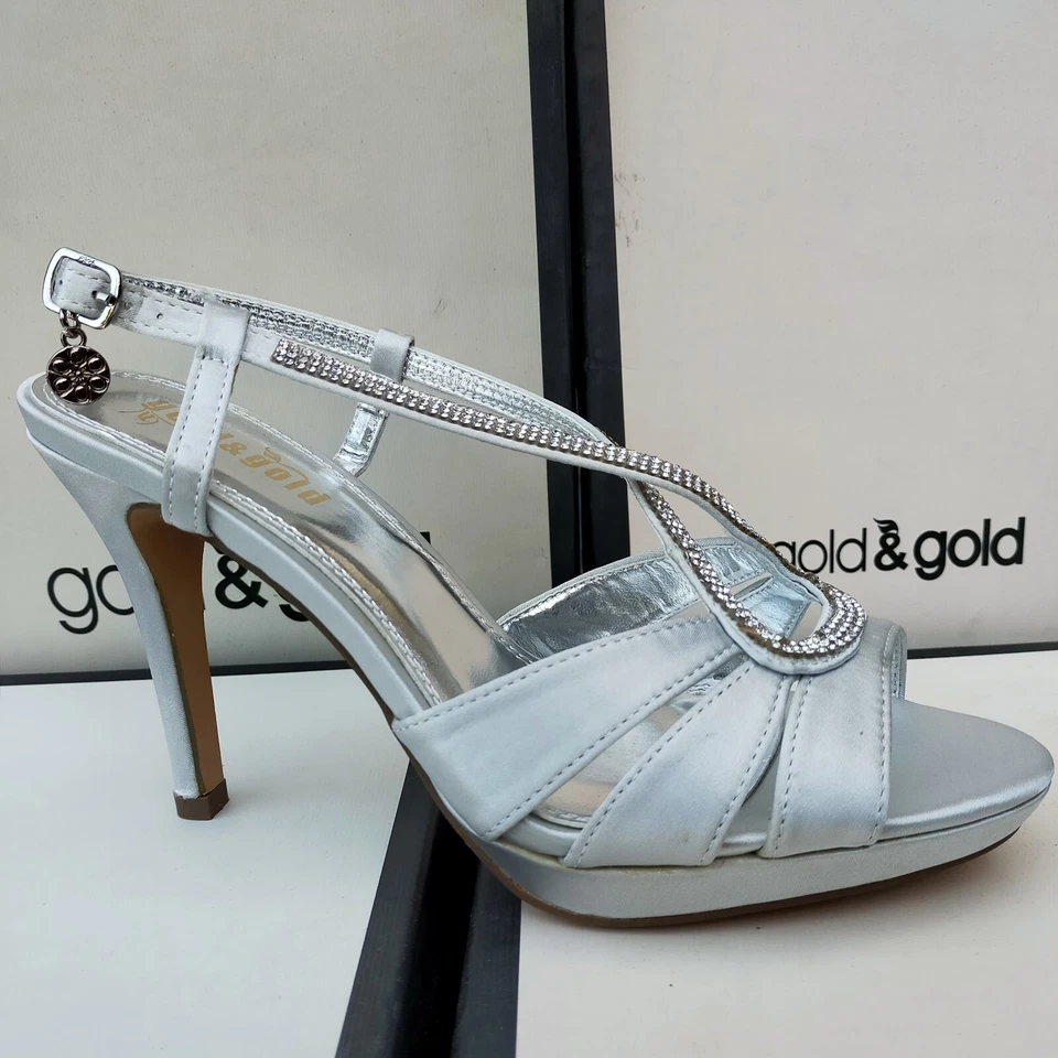 SANDALI DONNA TACCO ELEGANTI PRESTIGIOSI BLU ARGENTO 35 A 40 VV - Immagine 2 di 4