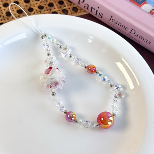 Short Bow Phone Case Lanyard Colorful Ball Beaded Phone Strap DIY Decor - Zdjęcie 16 z 18