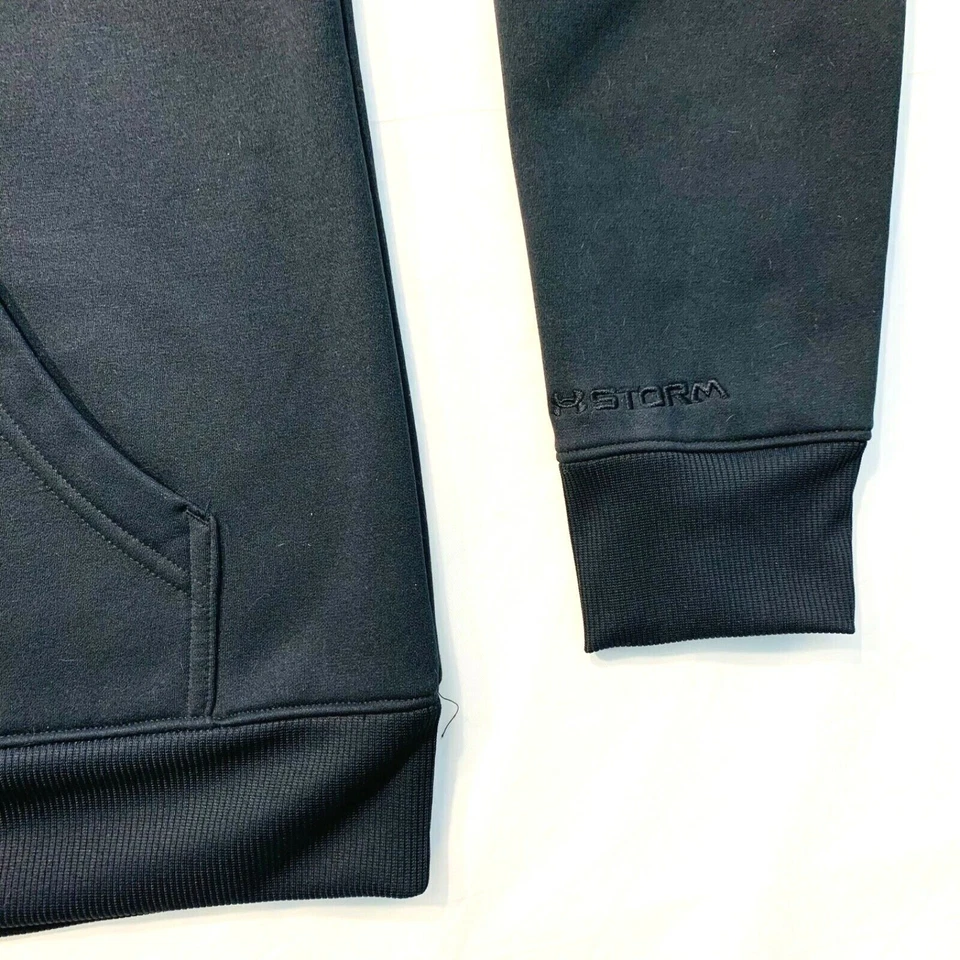 Under Armour Storm Hoodie Sweatshirt Fleece Lined Semi-Fitted Black Purple S EUC - Image 3 of 4