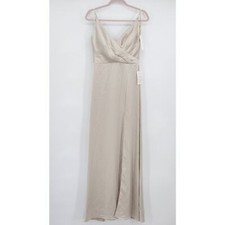 Jenny Yoo Collection Beckett Bridesmaid Dress Latte Luxe Satin Size 4 NWT