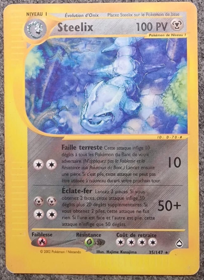 POKÉMON STEELIX 35/147 AQUAPOLIS RARE 2002 - EXCELLENT - FR