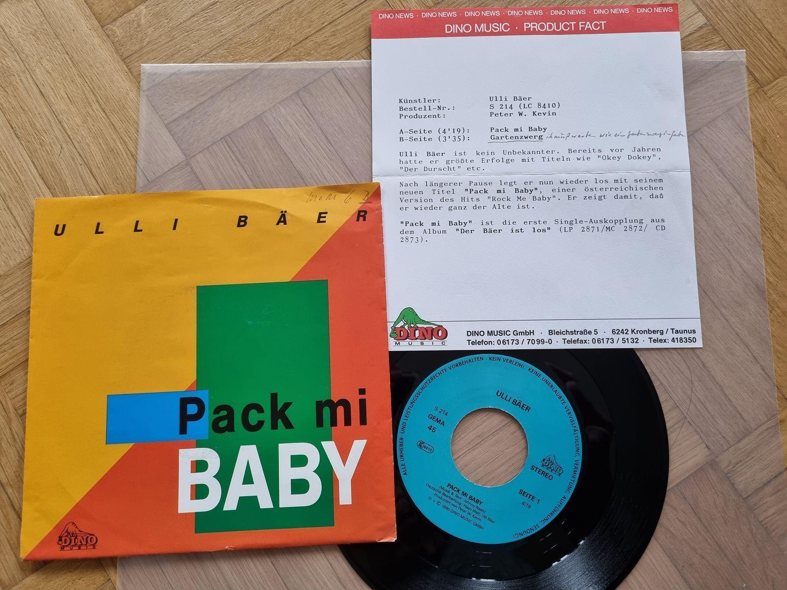 7"" Single Ulli Bäer - Pack mi Baby Vinyl Germany PROMO FACTS