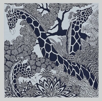 Hermes Schal Scarf The Three Graces Giraffe Alice Shirley Kaschmir Seide Auth...