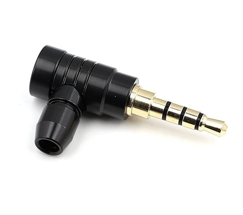 Right Angled 3.5mm 4 Poles Headphones Solder Jack Plug Terminal Audio Cable Lead - 第 1/3 張圖片