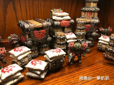 5pcs Wow warcraft homemade Horde Warsong clan Orc Scene Orgrimmar Supplies