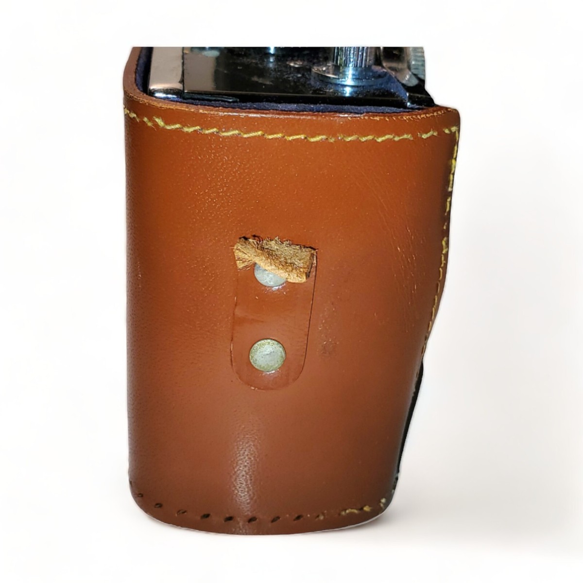 Vintage Argus C3 Camera with 2-Prong Flash Attachment and Leather