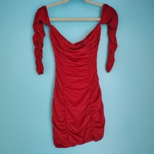 SHEIN Women's Size Small Maroon Sheath Mini Off Shoulder Dress