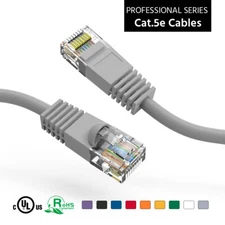 8'ft CAT5'e  Network LAN Patch Cable Cord 350 MHz RJ45 Pack Ethernet utp copper 