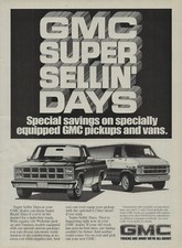 1982 GMC High Sierra Wideside Pickup Truck Vandura Van Vintage Magazine Ad 82