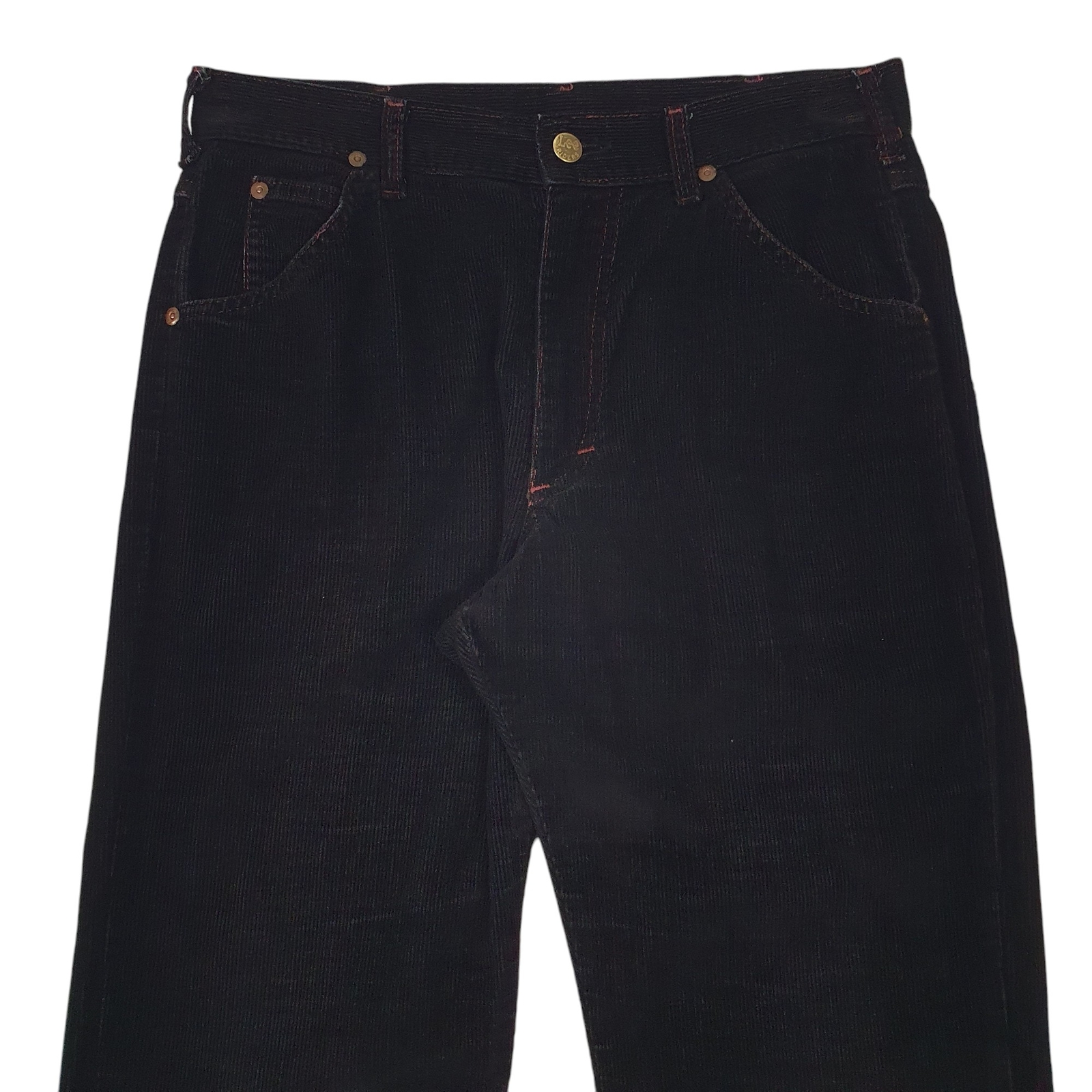 LEE Corduroy Trousers Cord Jeans Cotton Blend Black Mens W30 L31 image 2