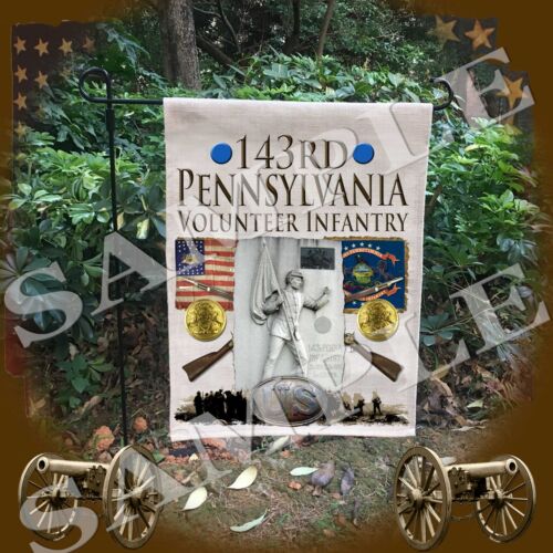143rd Pennsylvania Infantry American Civil War themed linen garden/yard flag - Afbeelding 1 van 1