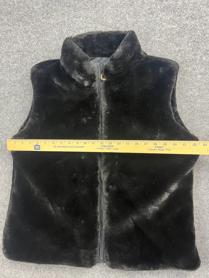 Obermeyer Signature Reversible Vest Women's M Black Fur Lined Pockets Thermolite - Image 2 of 4