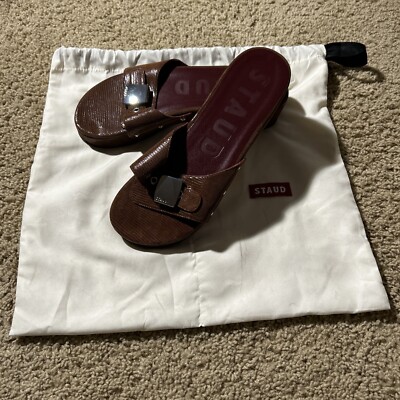 Staud Red And Brown Women s Shoes Leather Buckled With Bag 6