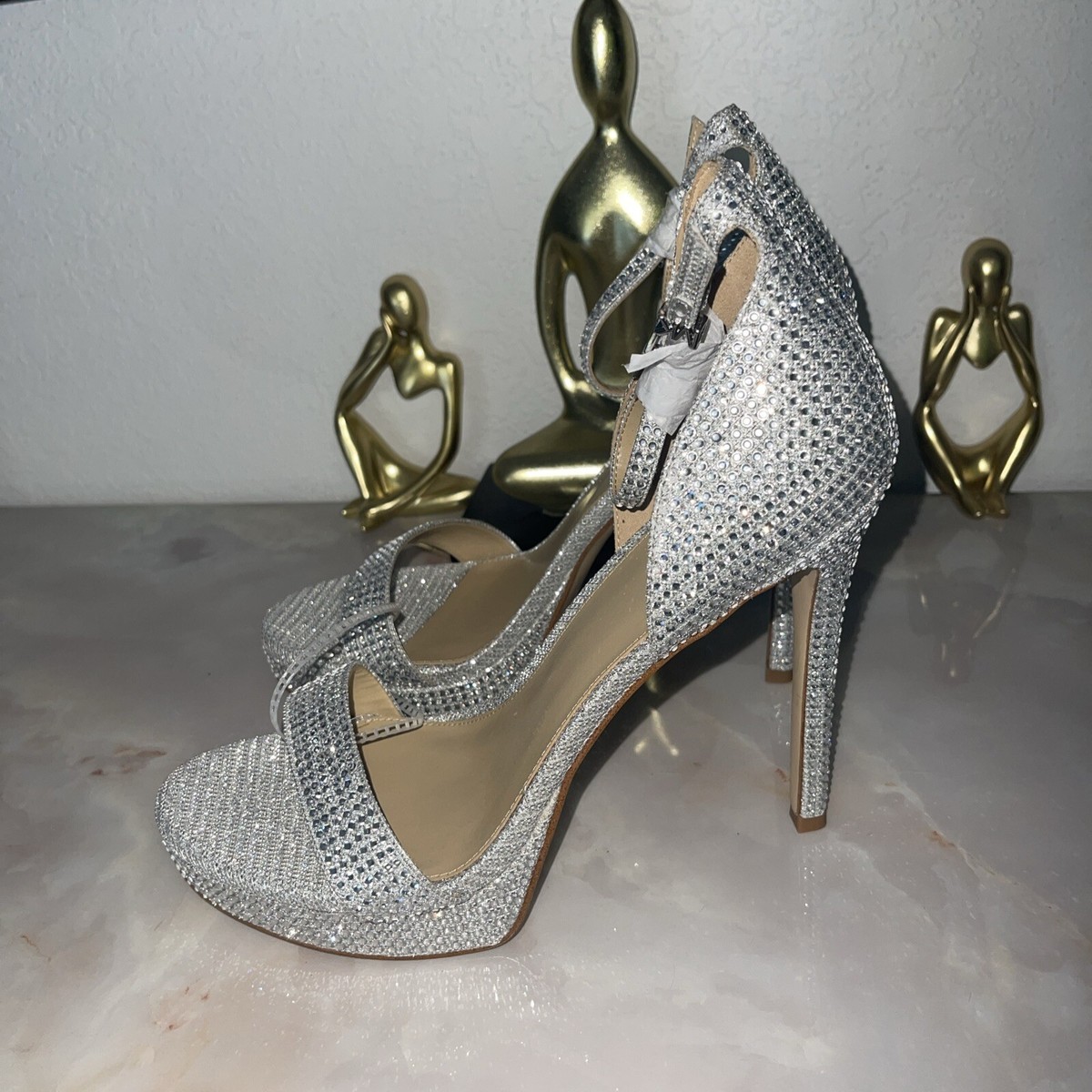 【Michael Kors】Jordyn Embellished Glitter Chain Mesh Sandal Jordyn Embellished Glitter Chain Mesh Platform Sandal