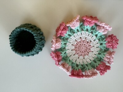 Crochet Lily Of The Valley Flower Coaster With A Flower Pot