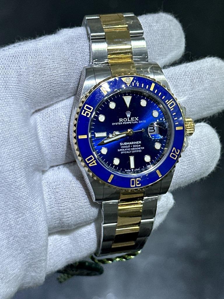 ROLEX 126613LB Two Tone Submariner Bluesy Blue Dial Oyster Strap Watch  Complete