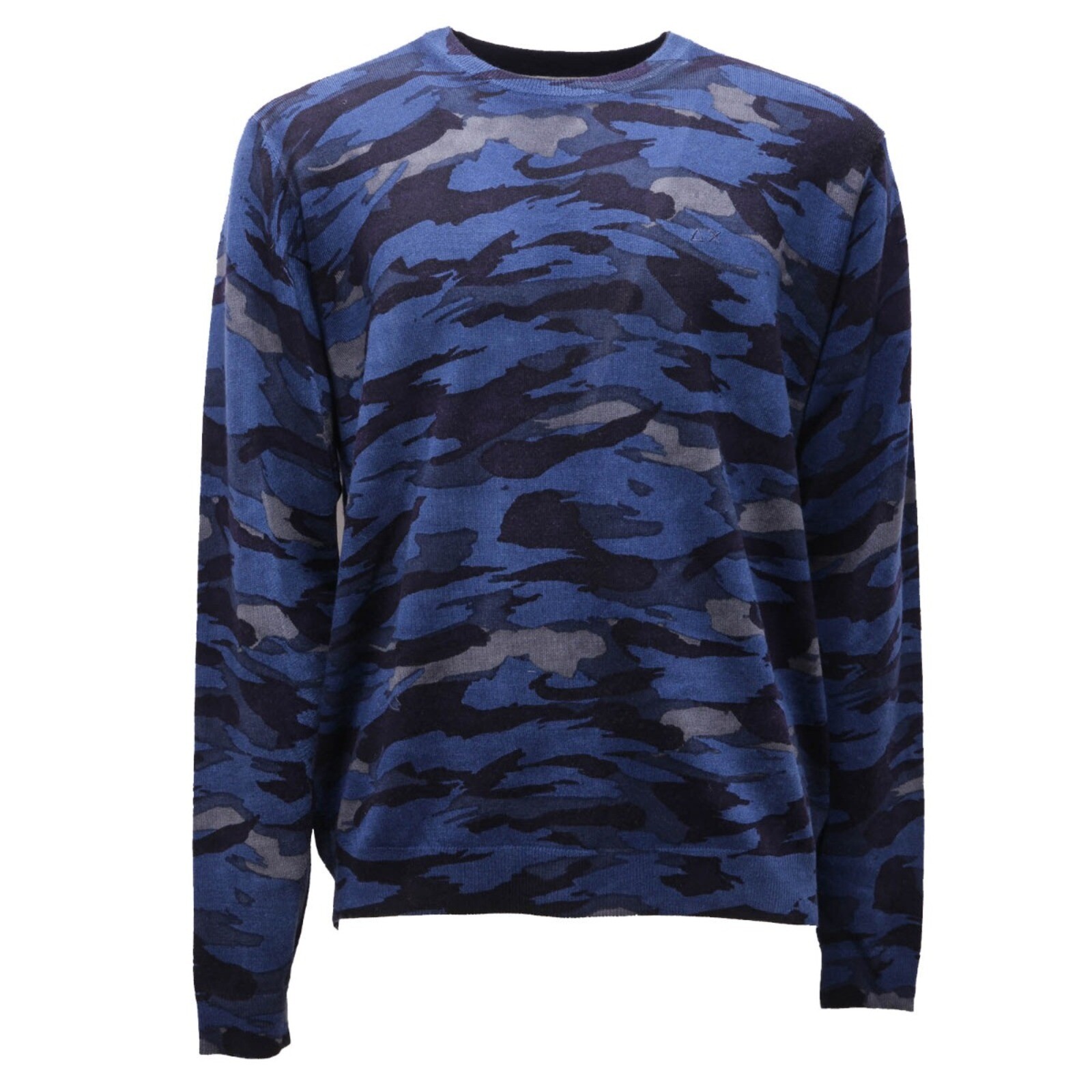 0191AI maglione uomo SUN 68 мужской шерстяной свитер камуфляжного цвета синего цвета 23590₽