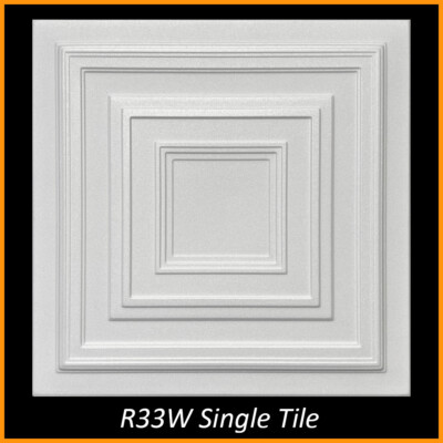 Ceiling Tiles Glue Up Styrofoam 20x20 R33 White Lot of 8