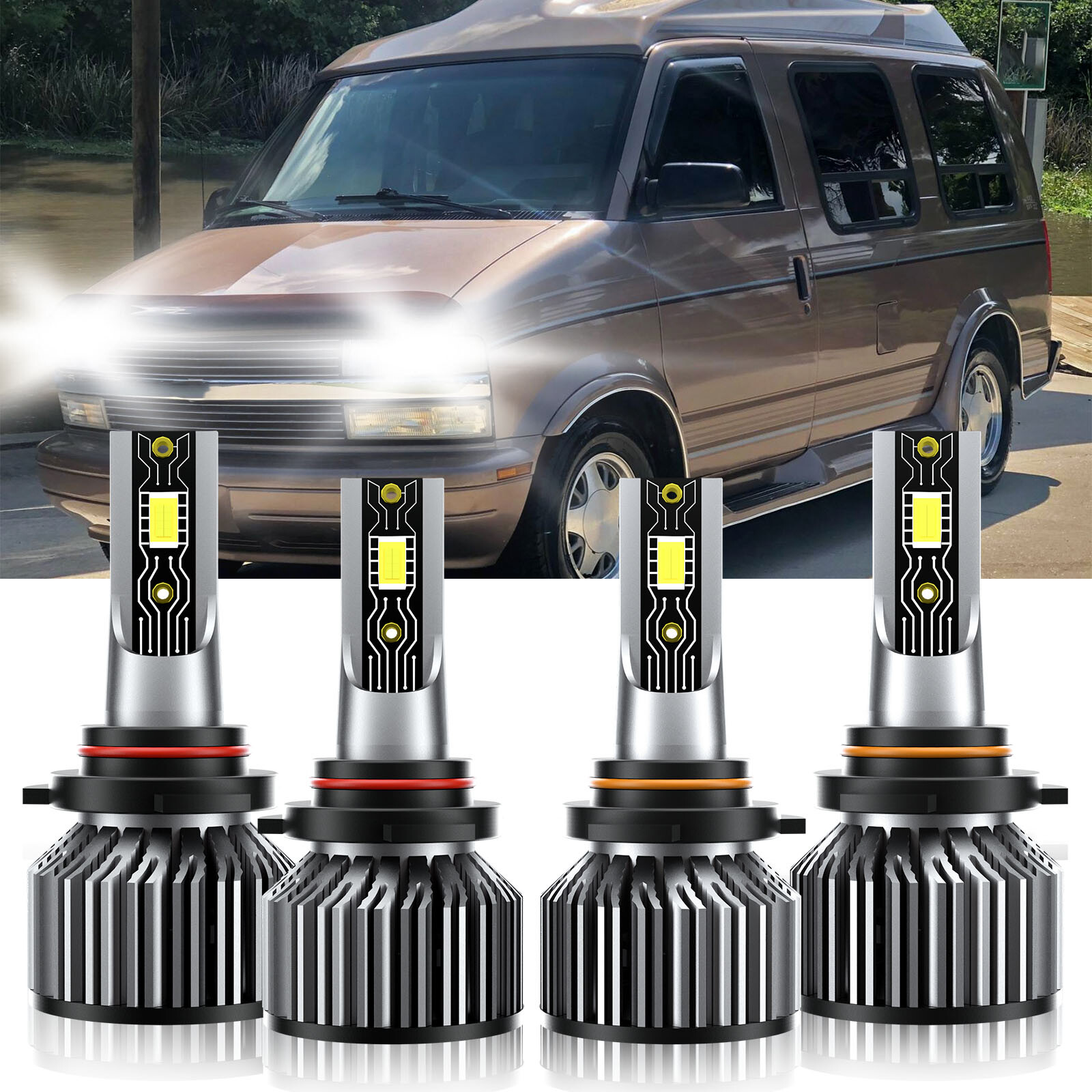 9005+9006 Combo LED Headlight Hi Low Beam Bulbs  For Chevrolet Astro 1995-2005