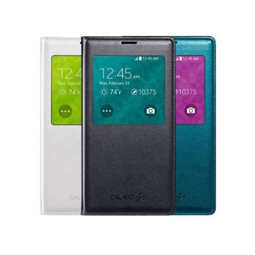 Samsung S-view Flip Cover for Galaxy S5 Black ID Chip Case Folio