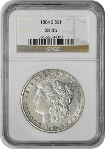 1884-S Morgan Silver Dollar EF45 NGC